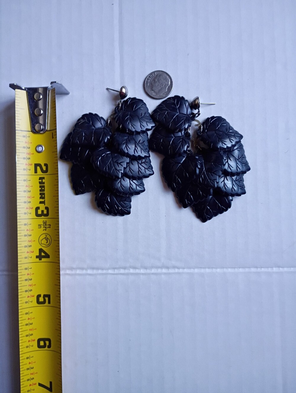 Black Leaf Dangle Earrings